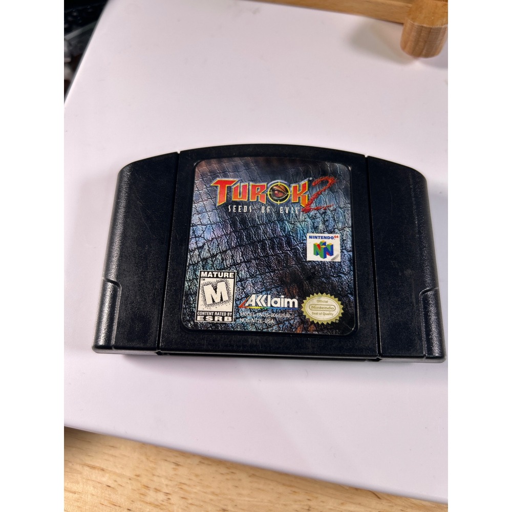 Turok 2 Seeds of Evil Nintendo 64 N64 Black Cartridge NUS-006 USA Acclaim